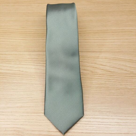 ALFANI Mens Neck Tie Solid Mint Green Satin Slim Modern Classic - Picture 2 of 5